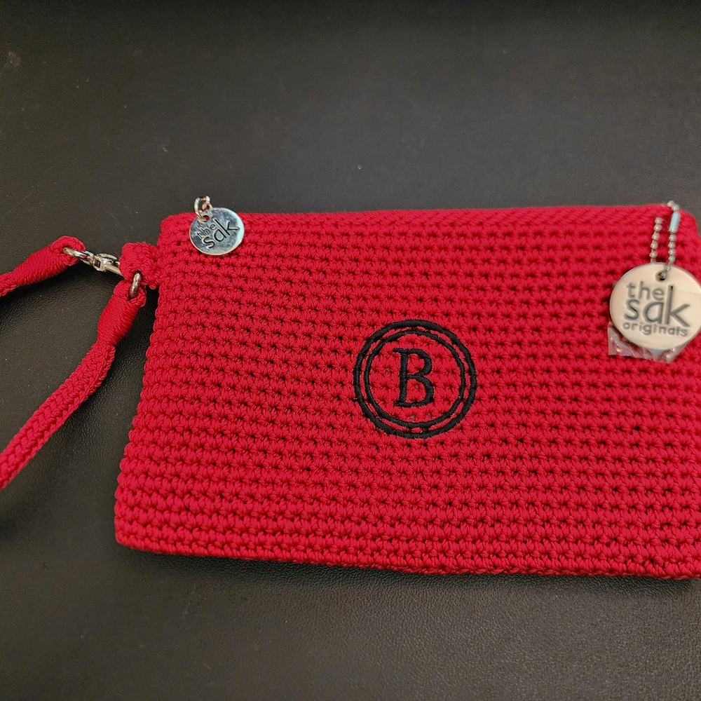 The Sak Cherry Red Crochet Wristlet